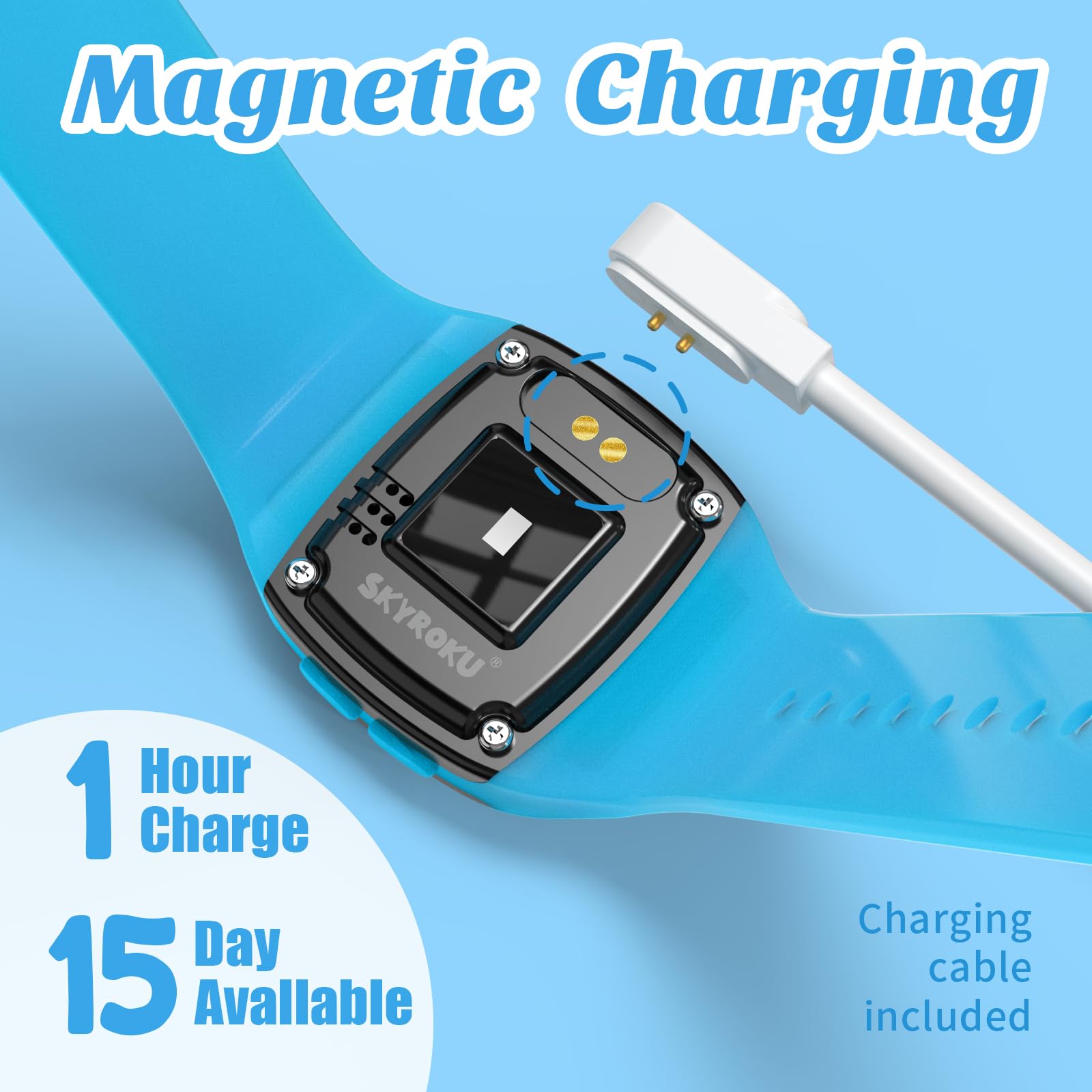 Skyroku potty watch magnetic charging keeps training sessions interruption-free.