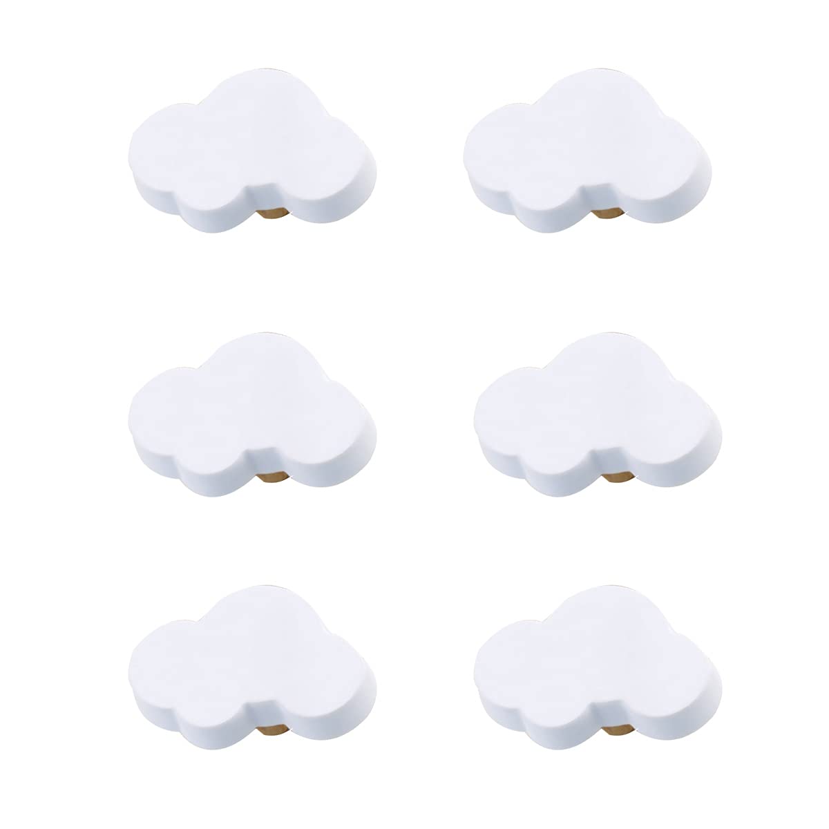 Skyscraper cloud knob in white soft rubber for safe kid-friendly furniture.