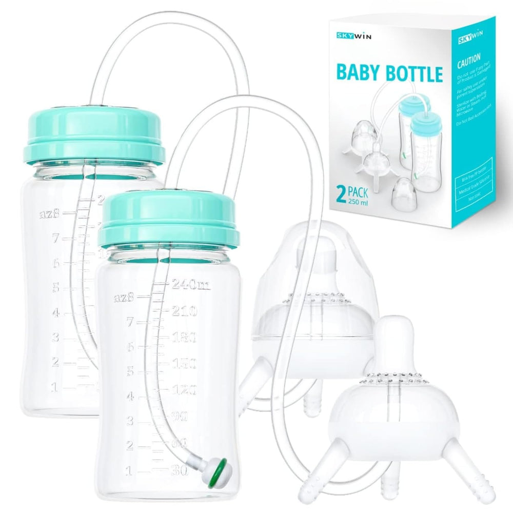 Skywin TidyFriend bottle green compact design for on-the-go feeding.