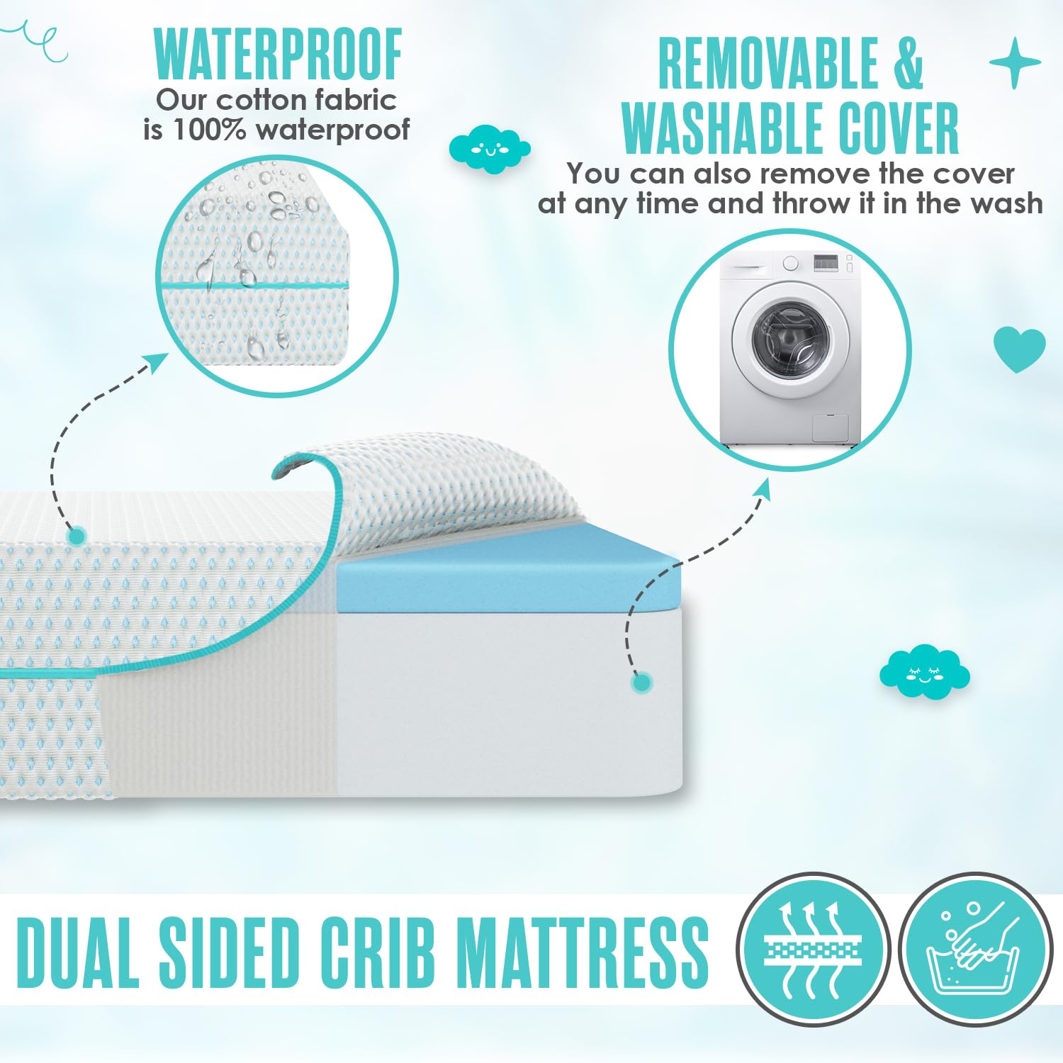 Sleepah cooling-gel memory foam layer for better airflow.