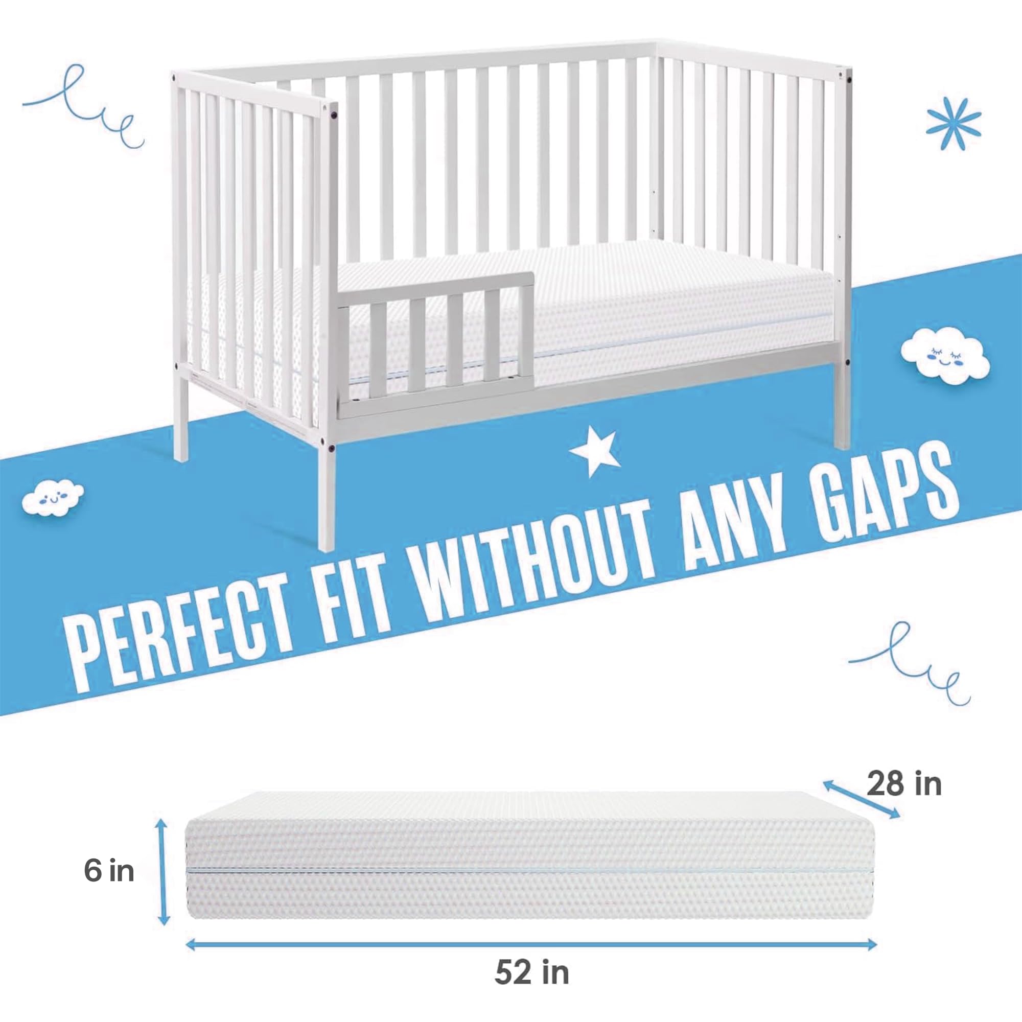 Sleepah dual-sided mattress firm side close-up for infant sleep support.