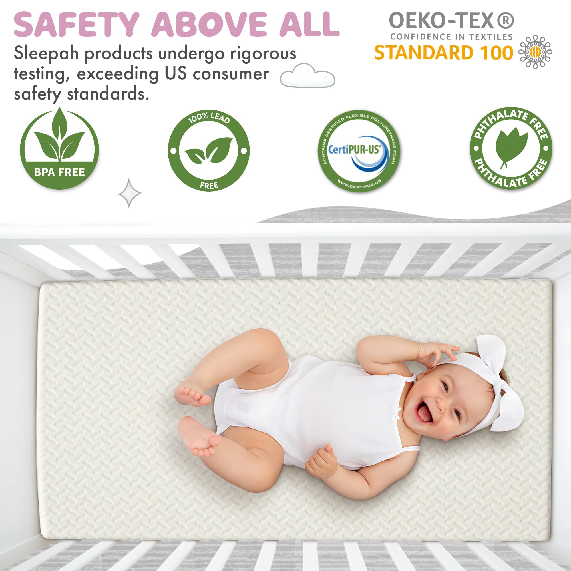 Sleepah lifetime warranty topper conveys durable, long-lasting support.
