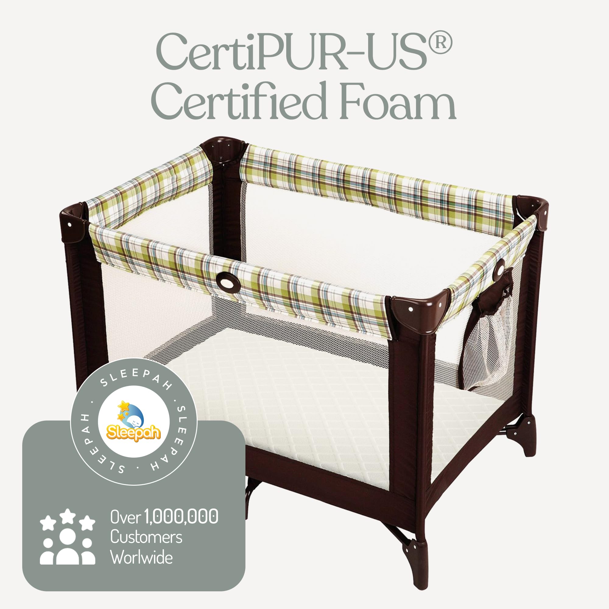 Sleepah mattress in playpen during nap-time demonstrates comfortable use.
