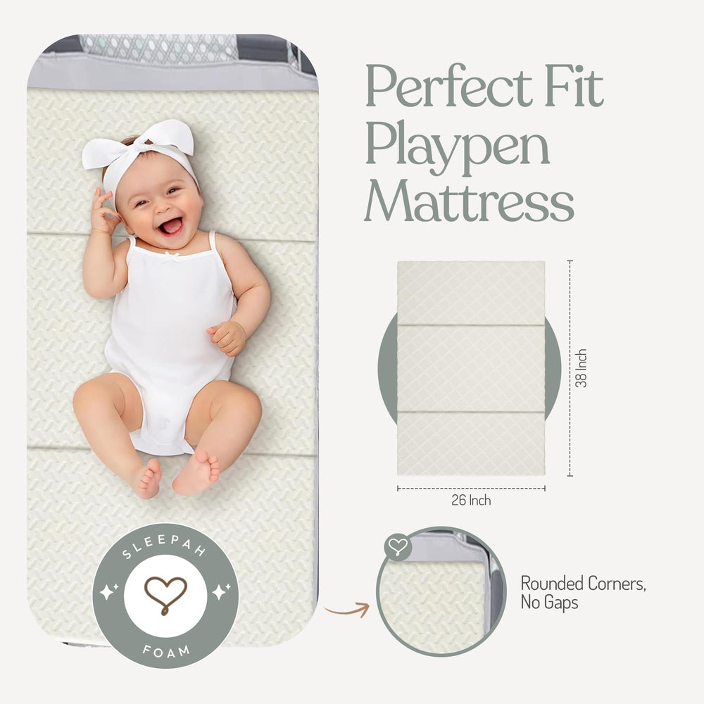 Sleepah playpen fit 38x26 inches confirms snug compatibility with many playpens.