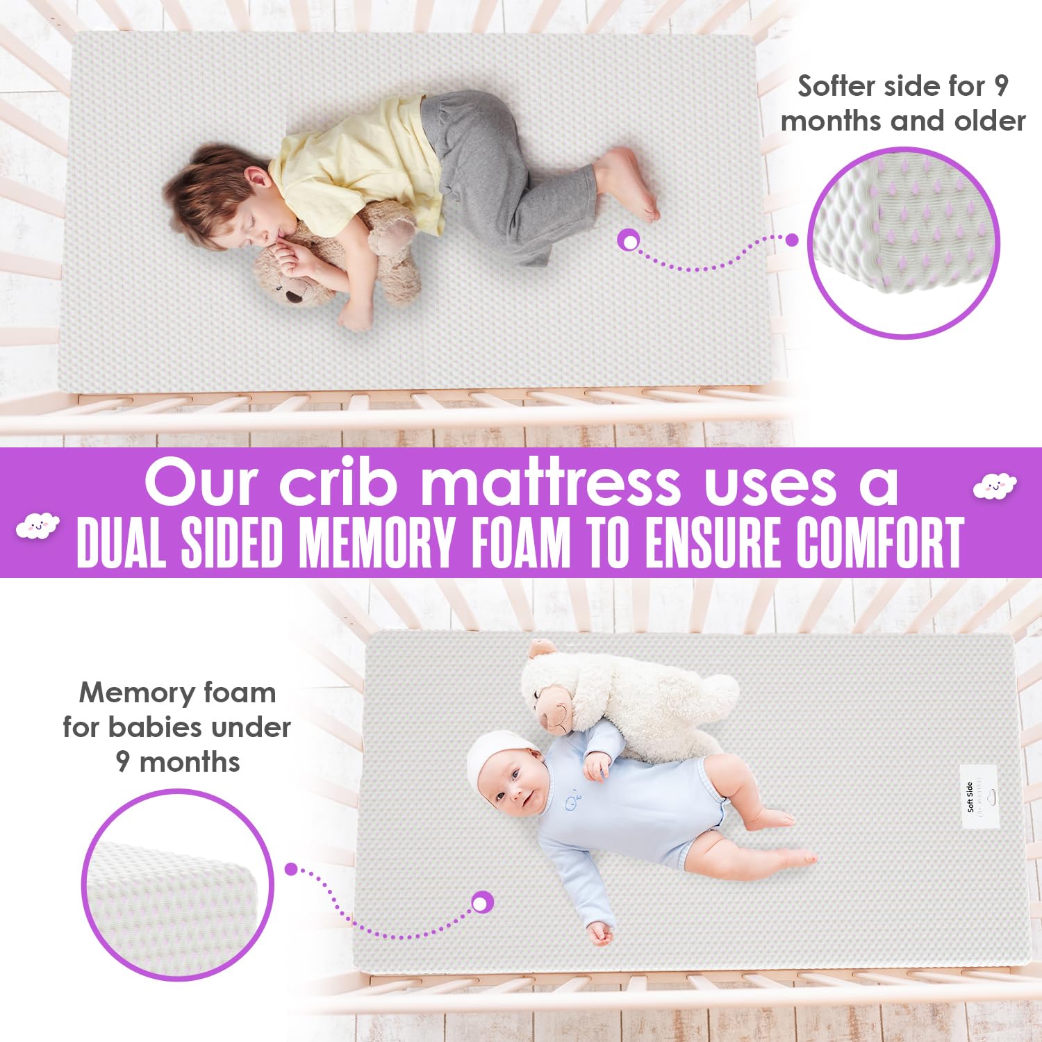 Sleepah soft pink cotton cover adds breathable comfort to nursery