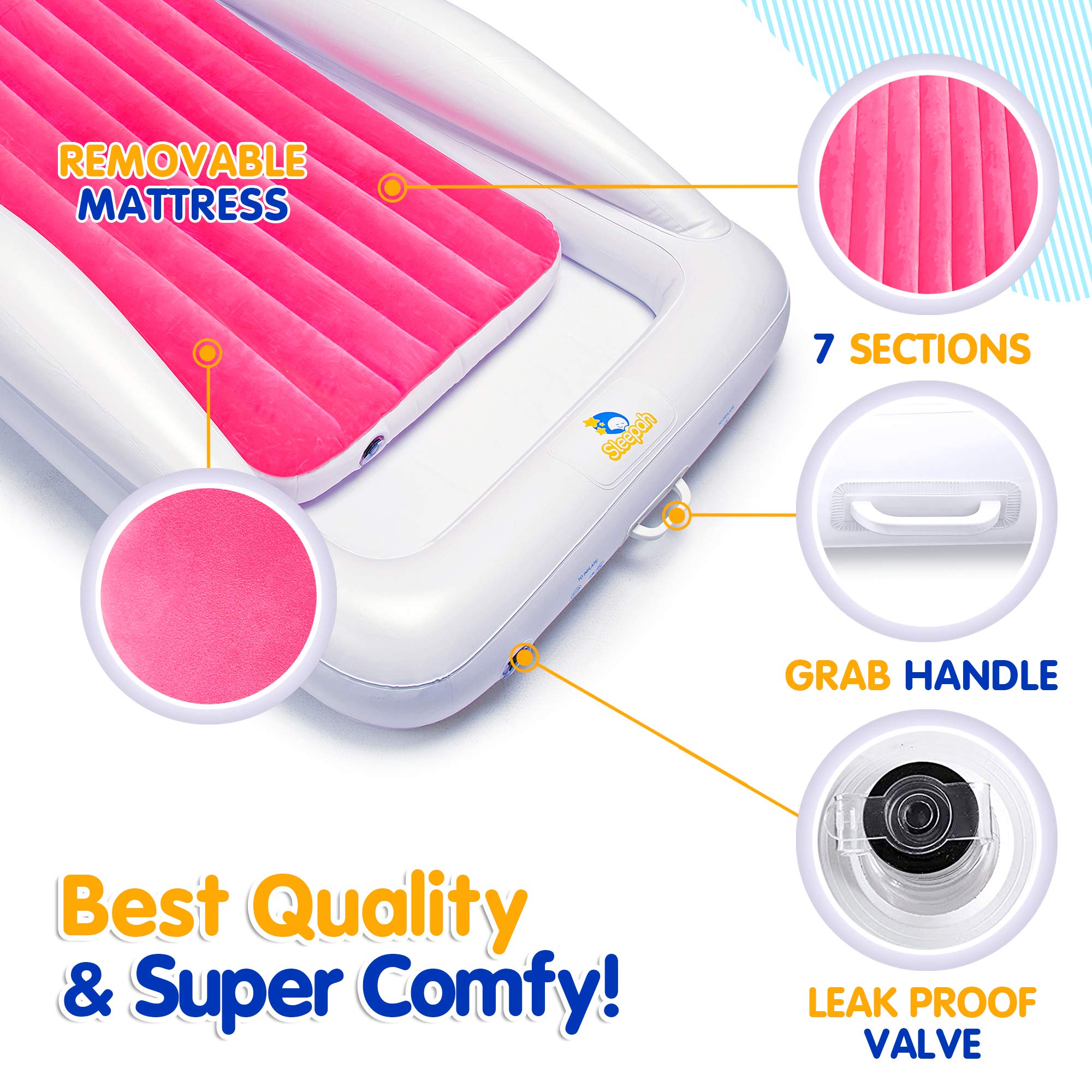 Sleepah included pillow adds soft head support on the go.