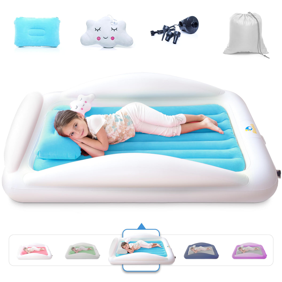 Sleepah travel bed packaged for travel convenience and safety on trips.