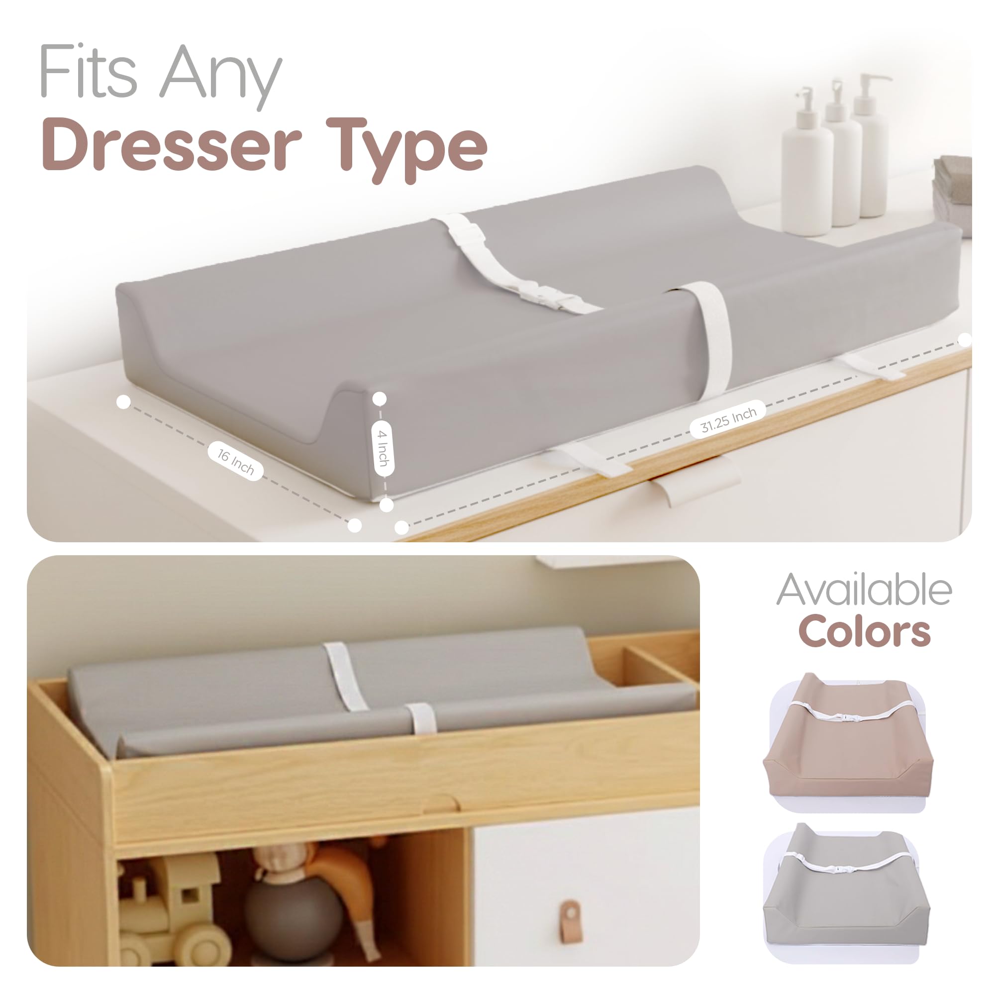 Sleepah contoured anti-roll sides provide snug baby support on the pad.