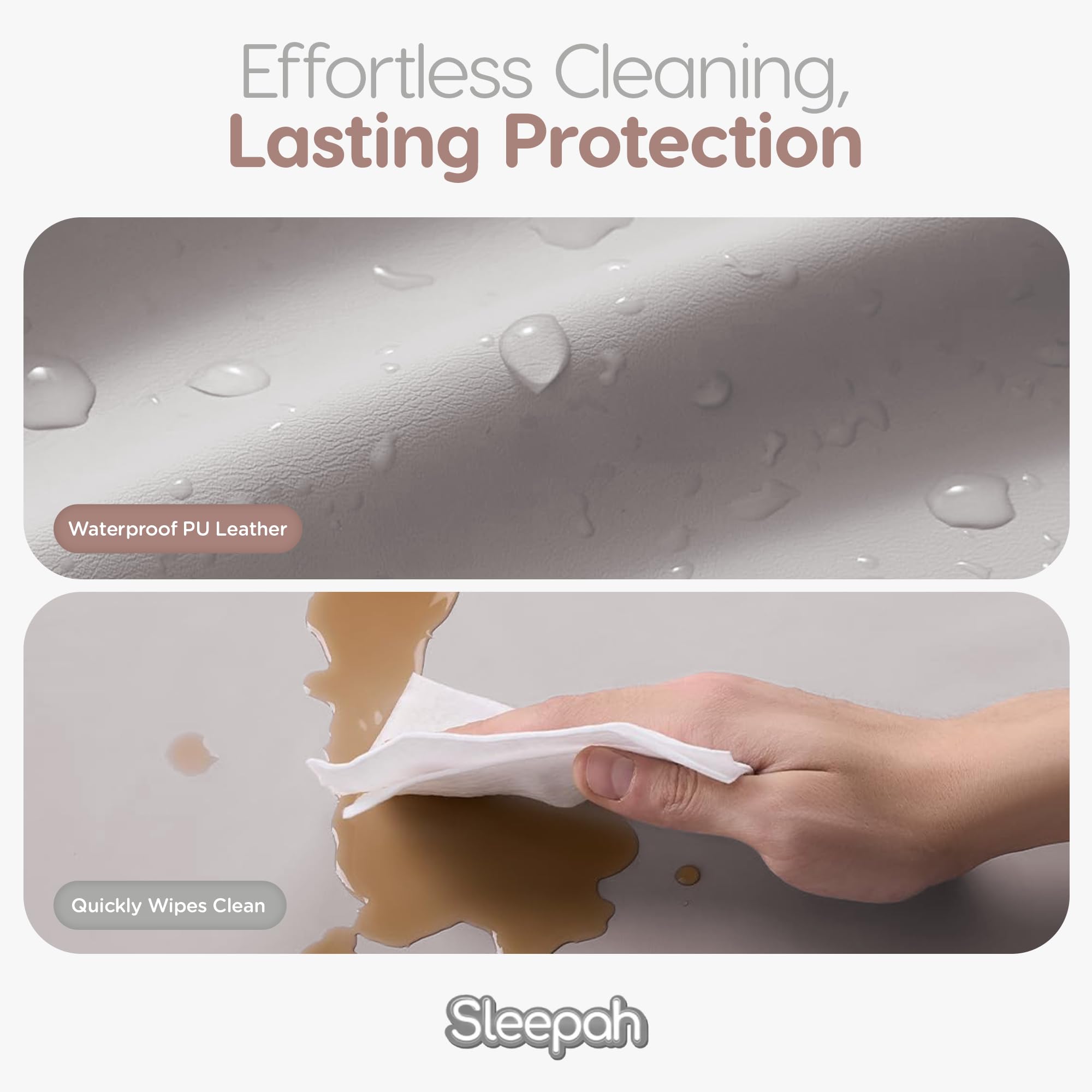 Sleepah changing pad showing removable cover ready for machine washing.