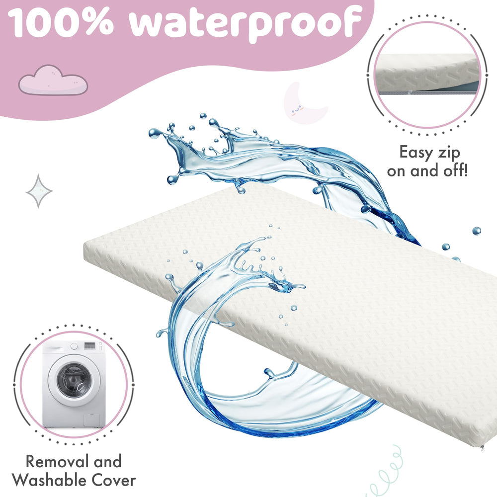 Sleepah waterproof cover being machine washed demonstrates easy cleanup for busy caregivers.