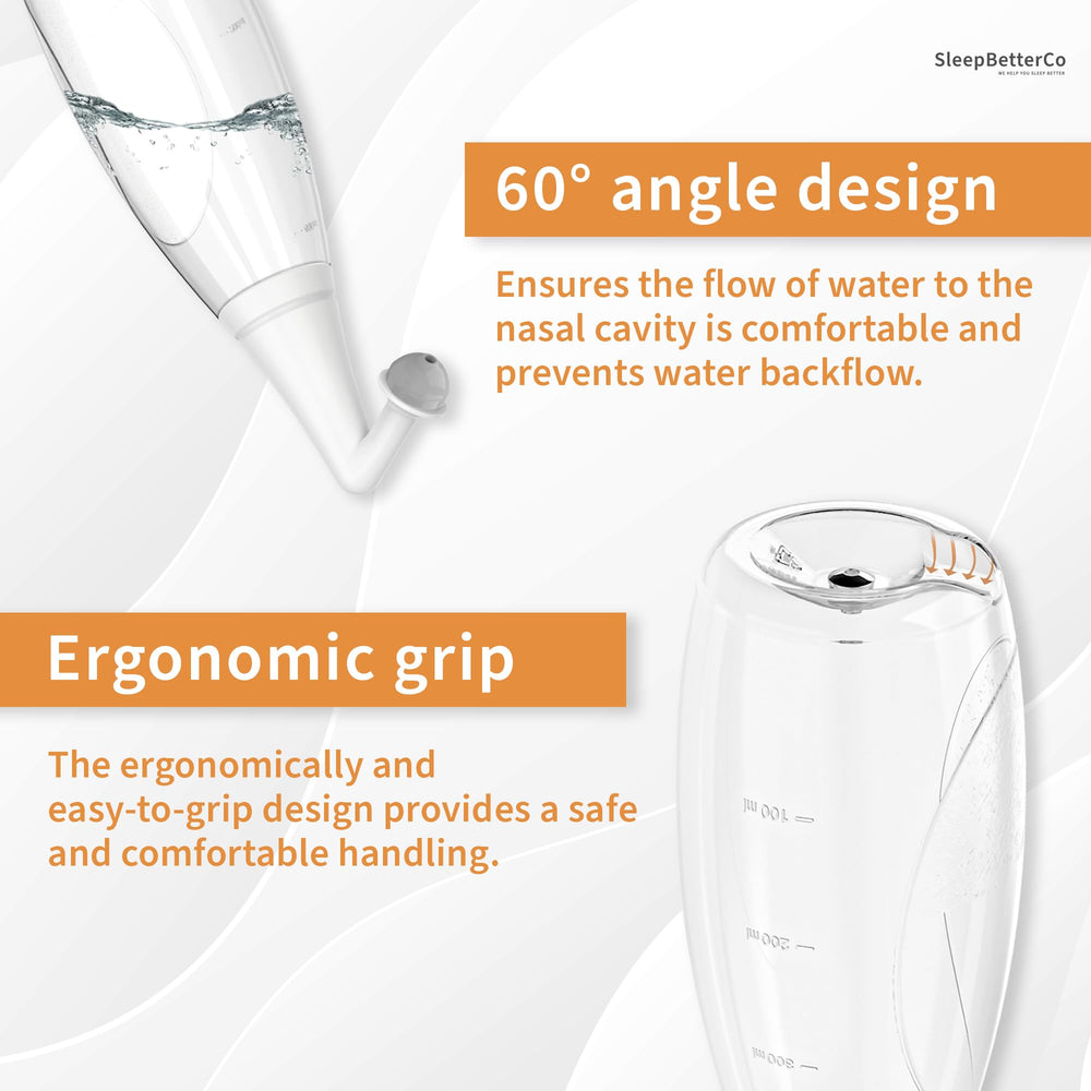 SleepBetterCo BPA-free materials product shot highlights safe, durable nasal irrigation.