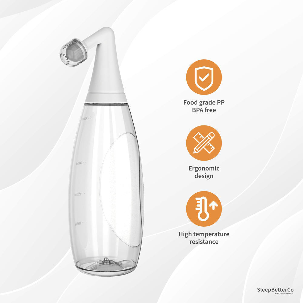 SleepBetterCo ergonomic design handheld use offers comfortable cleansing.