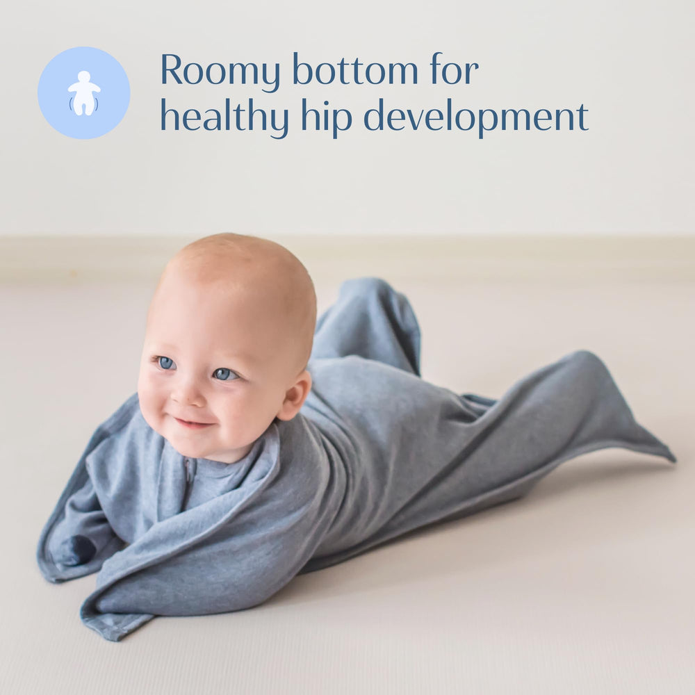 SleepingBaby arms-up-transition swaddle supports sleep transition with gentle, secure feel.