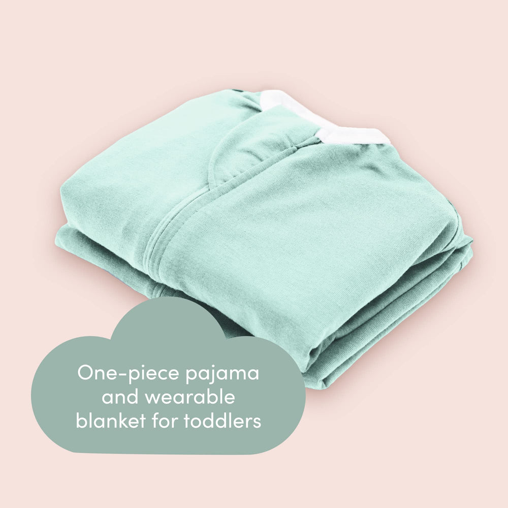 SleepingBaby Flying Squirrel mint closeup shows zipper and soft fabric