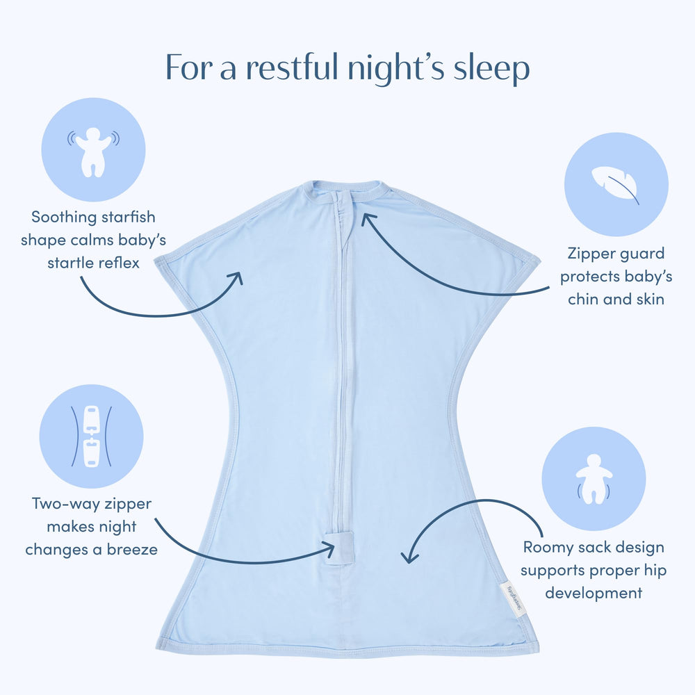 SleepingBaby Size-fit tips show how sizing down can help secure fit.