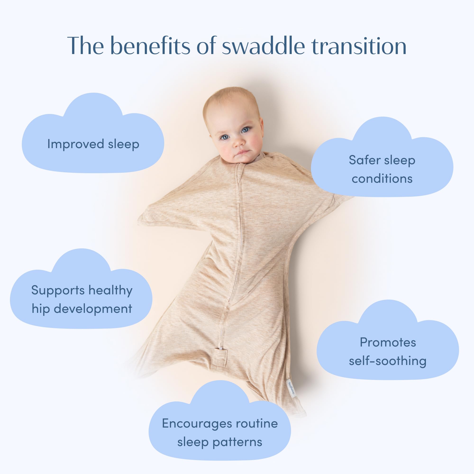 SleepingBaby Zipadee-Zip easy night routine visuals show calmer diaper-time changes.
