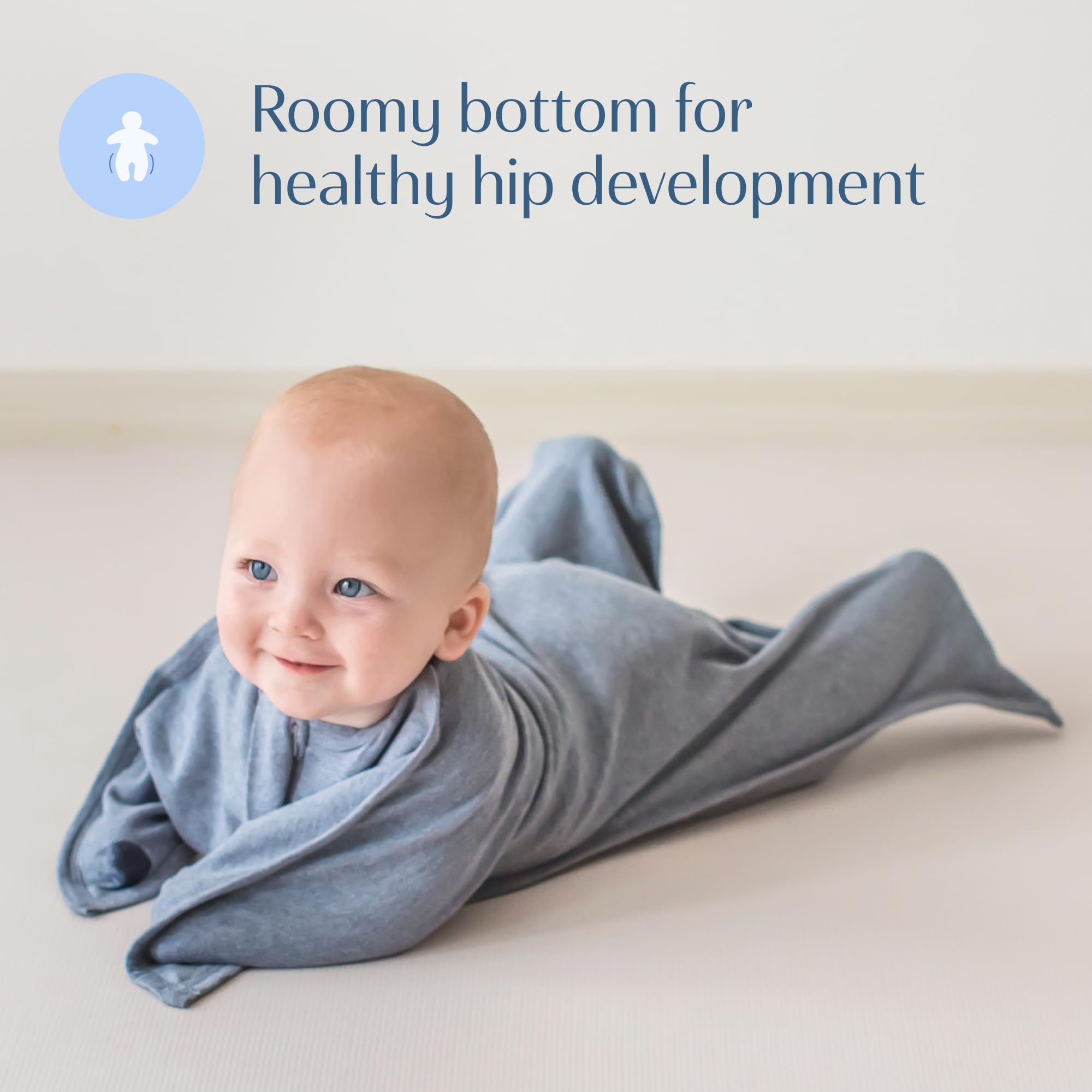 SleepingBaby Zipadee-Zip encourages arms-up sleep with gentle, secure feel.