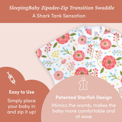 SleepingBaby Zipadee-Zip with diaper access zipper for quick changes.