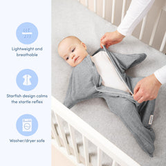 SleepingBaby Zipadee-Zip dual zipper feature aids quick diaper changes