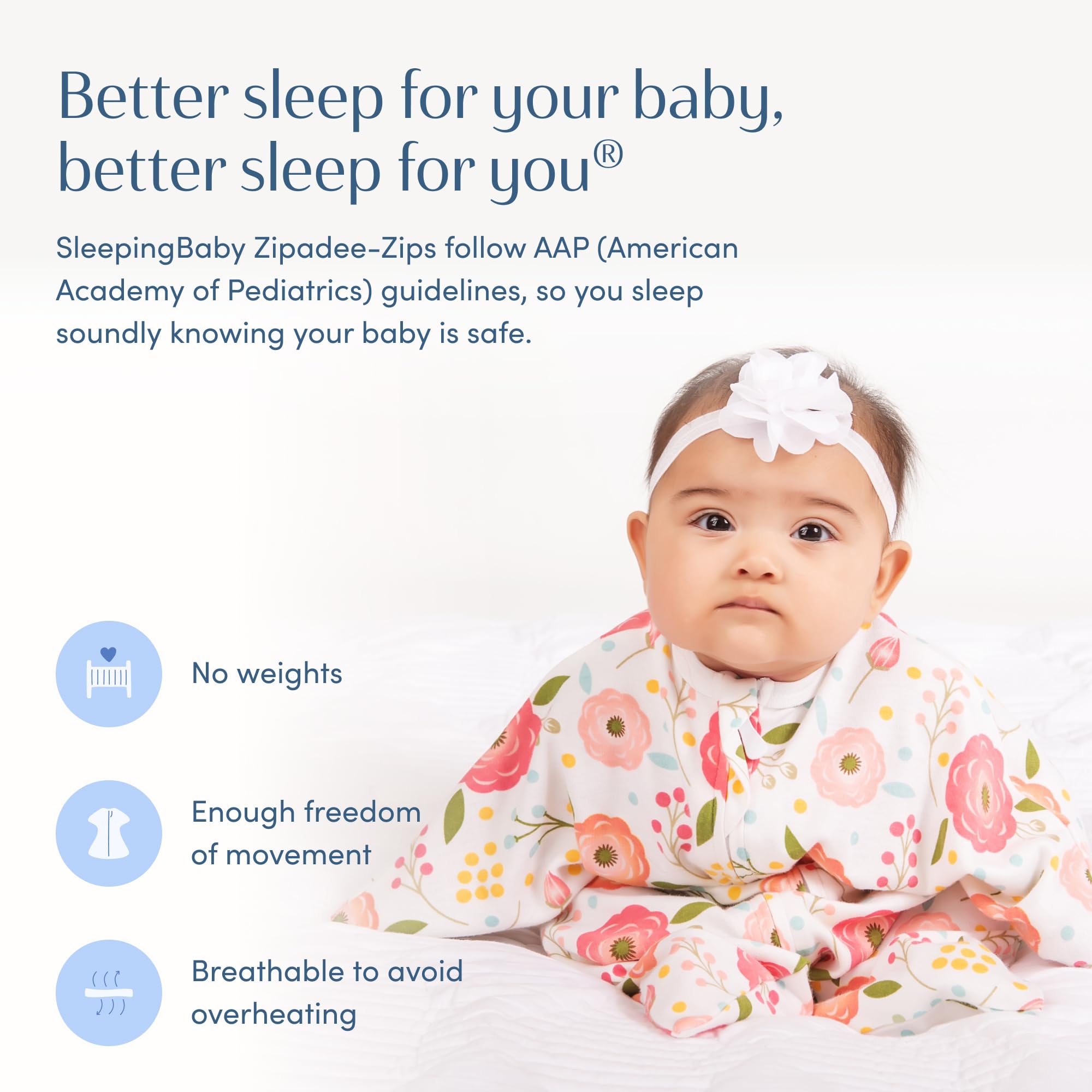 SleepingBaby Zipadee-Zip easy diaper change access shown in use.