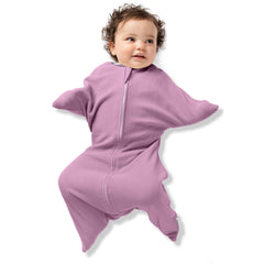SleepingBaby Zipadee-Zip lavender closeup highlights soft fleece and breathable warmth.