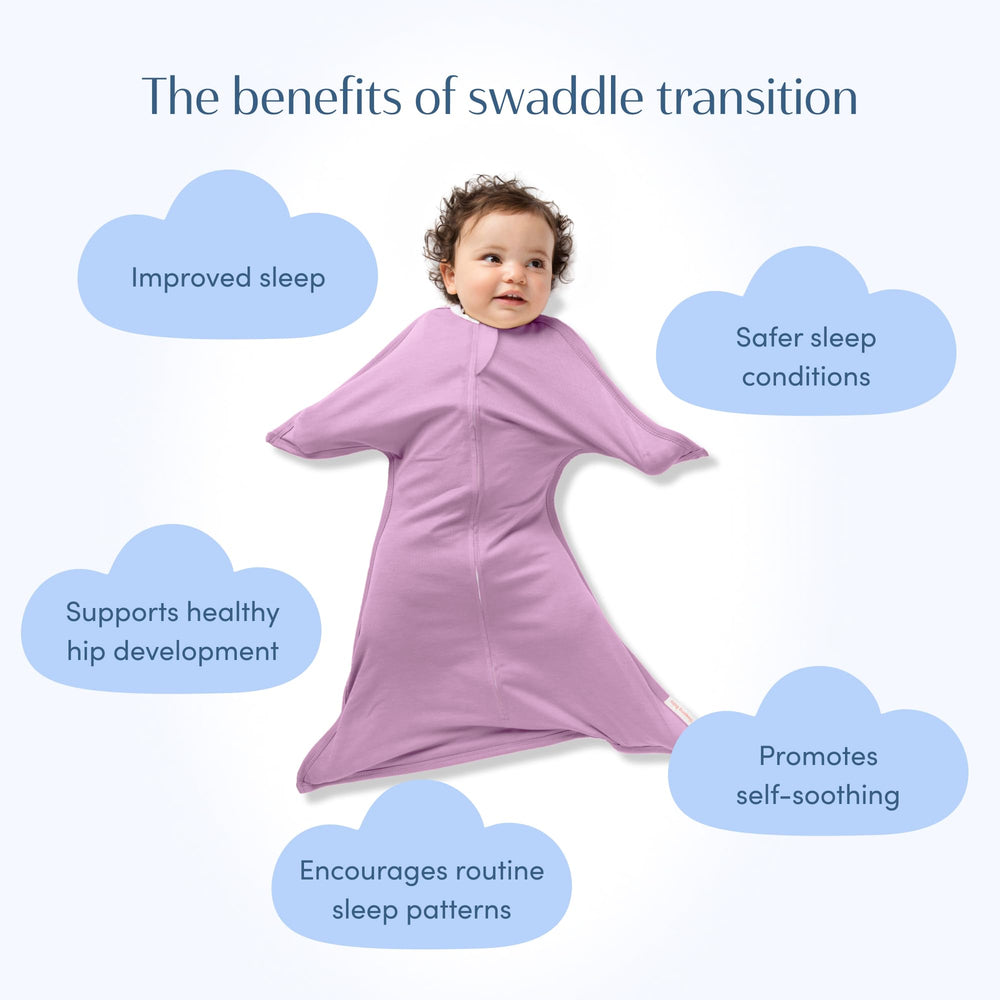 SleepingBaby Zipadee-Zip lavender wearable blanket for night-time comfort.