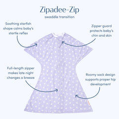 SleepingBaby Zipadee-Zip snug-fit-guide helps achieve secure, comfortable sleep with proper sizing.
