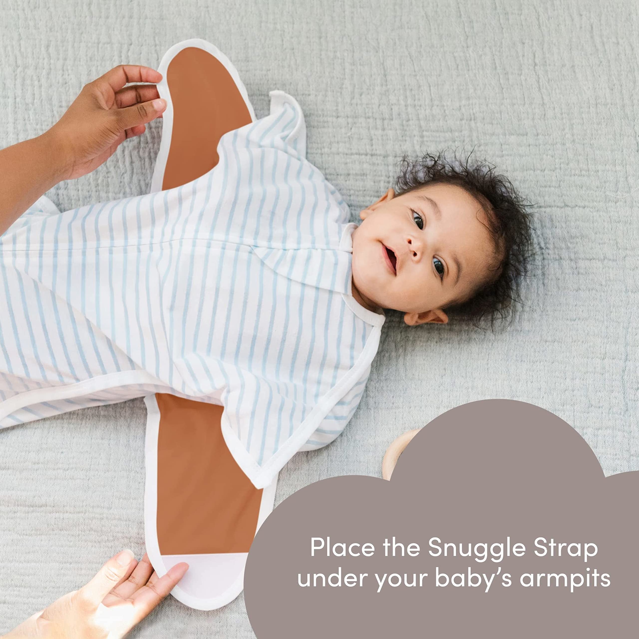 SleepingBaby Zipadee-Zip Snuggle Strap uses breathable fabric for safe snug sleep.