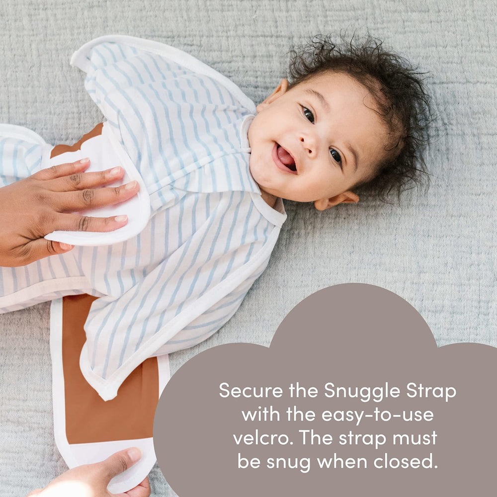 SleepingBaby Zipadee-Zip Snuggle Strap easy-to-use belt under arms for quick setup.