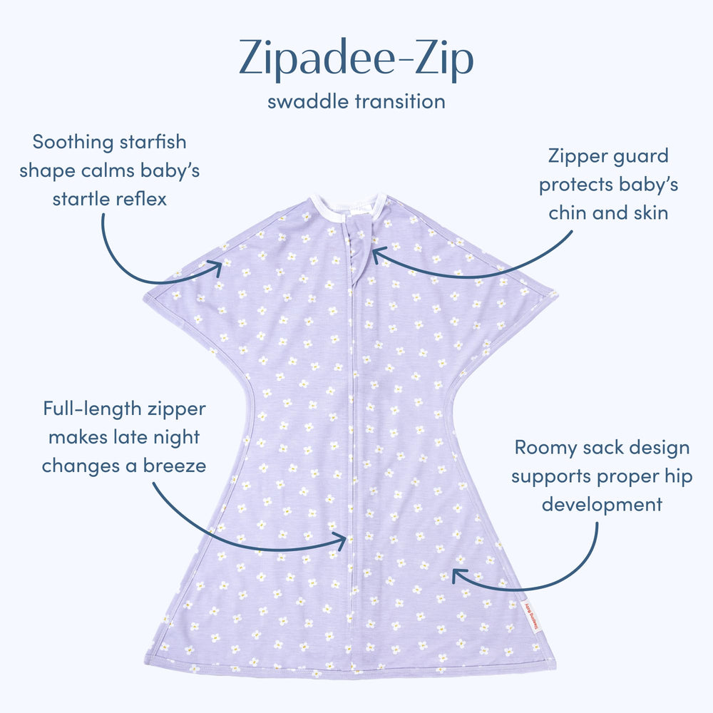 SleepingBaby Zipadee-Zip starfish design offers womb-like snugness for calmer sleep.
