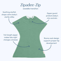 SleepingBaby Zipadee-Zip Basil starfish design promoting snug womb-like feel