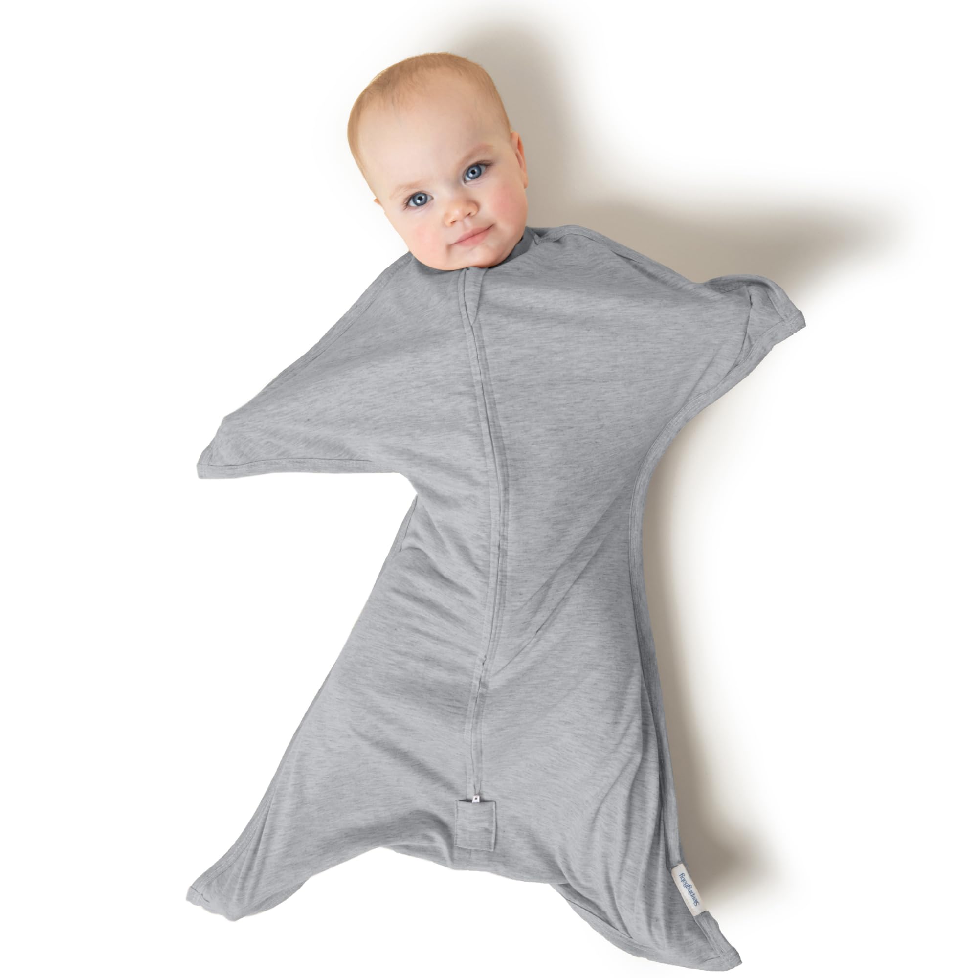 SleepingBaby Zipadee-Zip transition swaddle on baby napping for calm rest