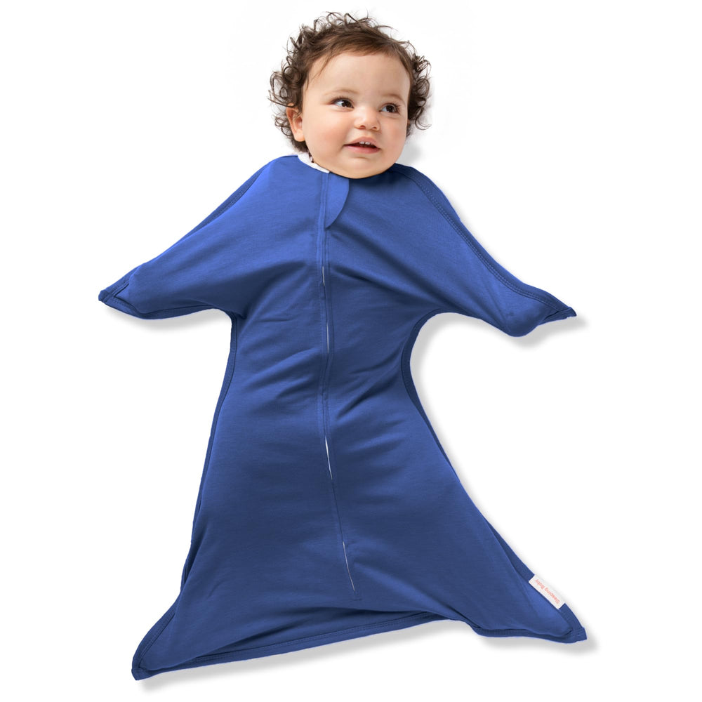 SleepingBaby Zipadee-Zip navy folded swaddle for cozy snugs and sleep readiness