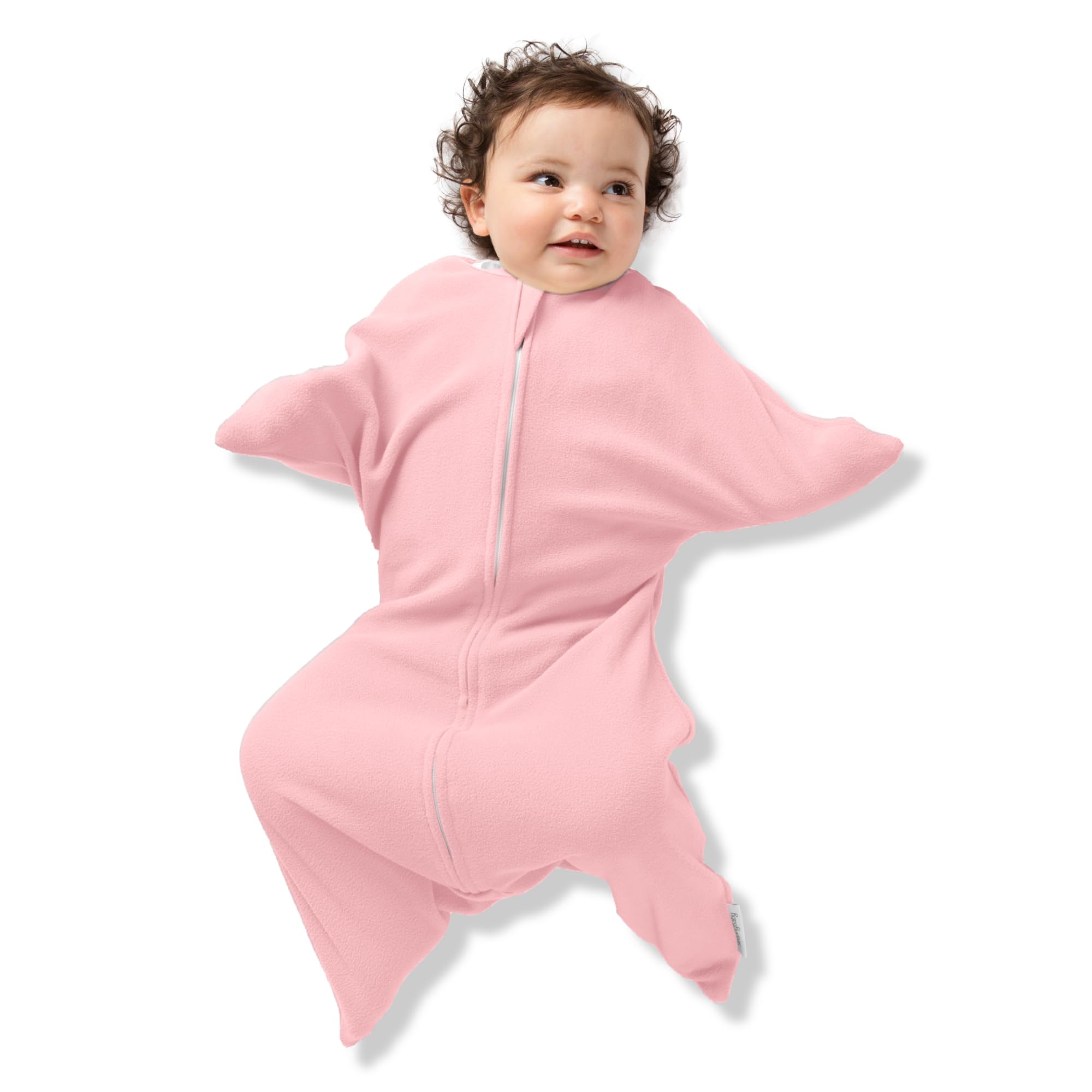 SleepingBaby Zipadee-Zip Rose Pink back zipper close-up for easy diaper changes