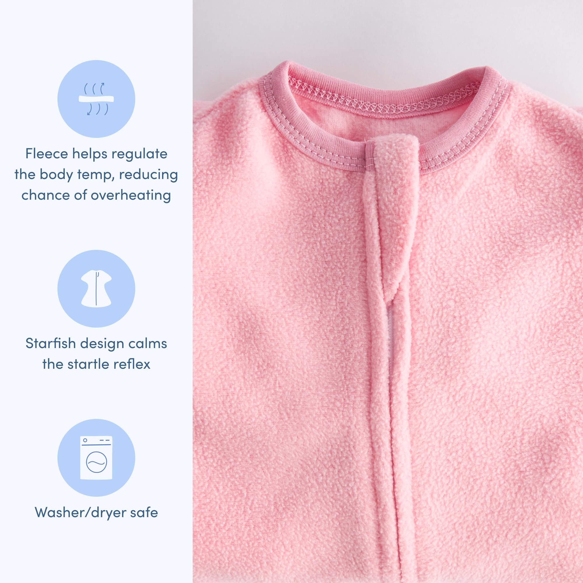 SleepingBaby Zipadee-Zip two-way zipper allows quick diaper access during changes