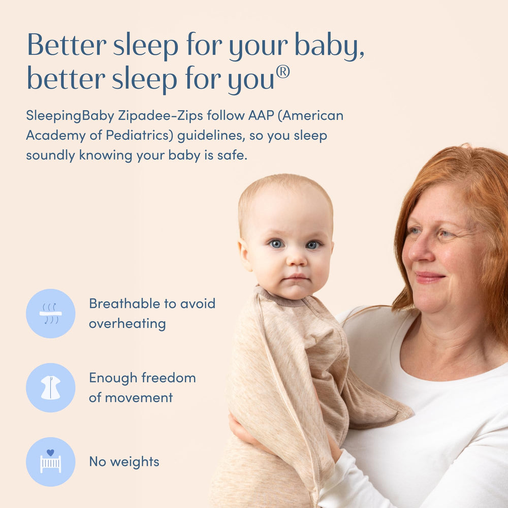 SleepingBaby Zipadee-Zip size guide for between-sizes fit