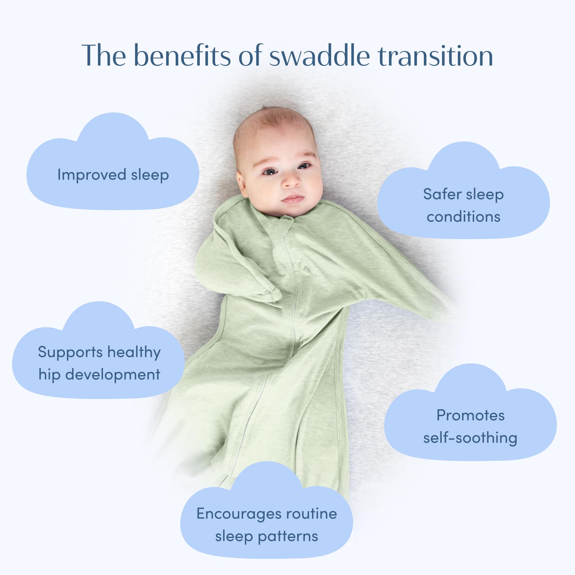 SleepingBaby Zipadee-Zip soft-knit texture comforts baby during nightly routines.