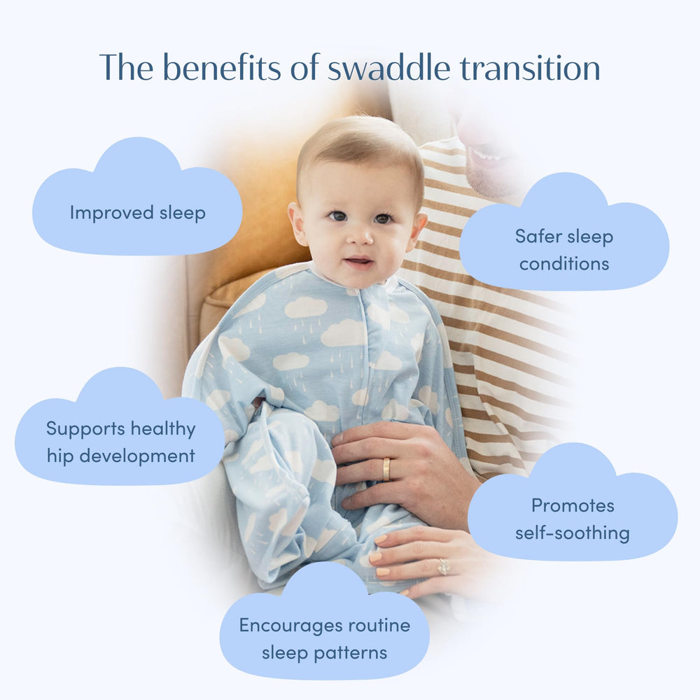 SleepingBaby Zipadee-Zip Spring Showers color supports gentle bedtime routine.