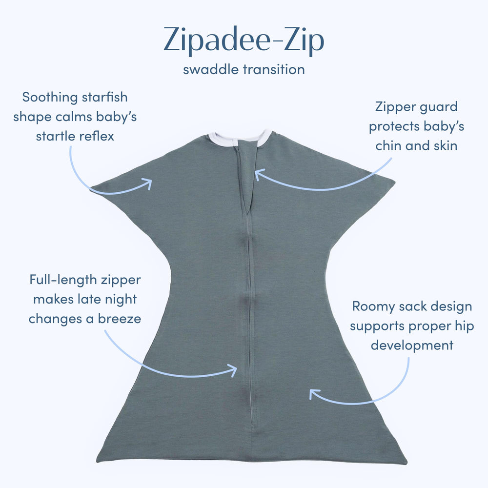 SleepingBaby Zipadee-Zip starfish design showing womb-like snugness for calm naps
