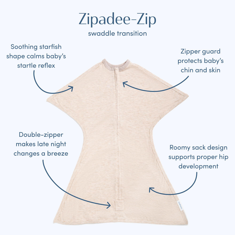 SleepingBaby Zipadee-Zip starfish design close-up highlights womb-like security