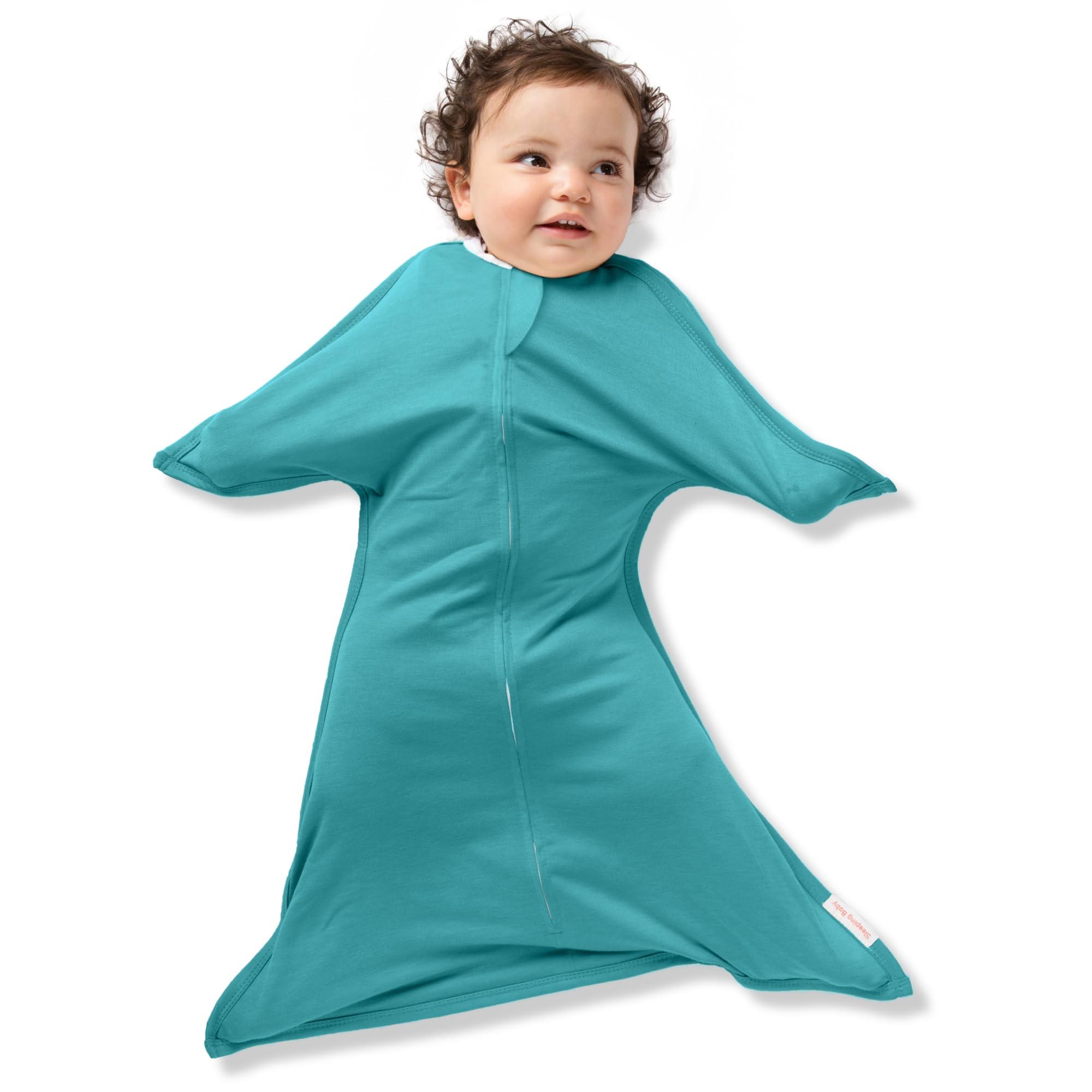 SleepingBaby Zipadee-Zip teal starfish design close-up offers cozy womb-like sleep