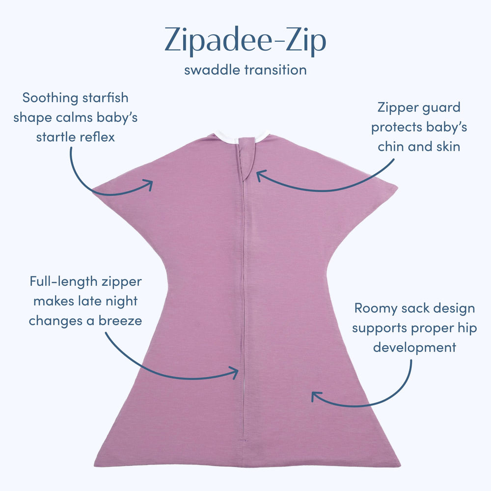 SleepingBaby Zipadee-Zip zippered diaper-change close-up demonstrates quick access