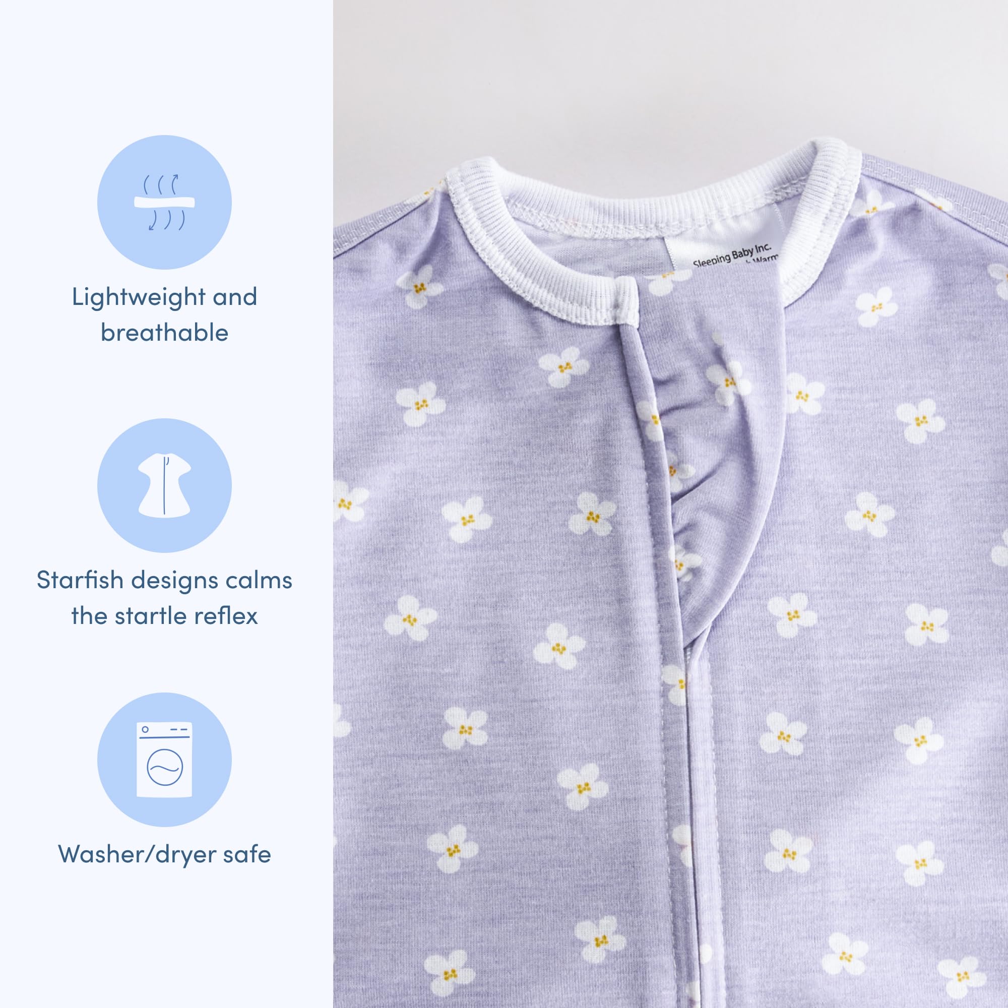 SleepingBaby Zipadee-Zip zipper-for-diaper-changes enables quick, less-disruptive diaper changes.