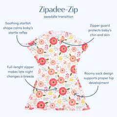 SleepingBaby Zipadee-Zip zipper for quick diaper changes during nighttime routines.
