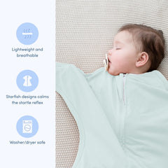 SleepingBaby Zipadee-Zip zipper enables quick diaper changes.