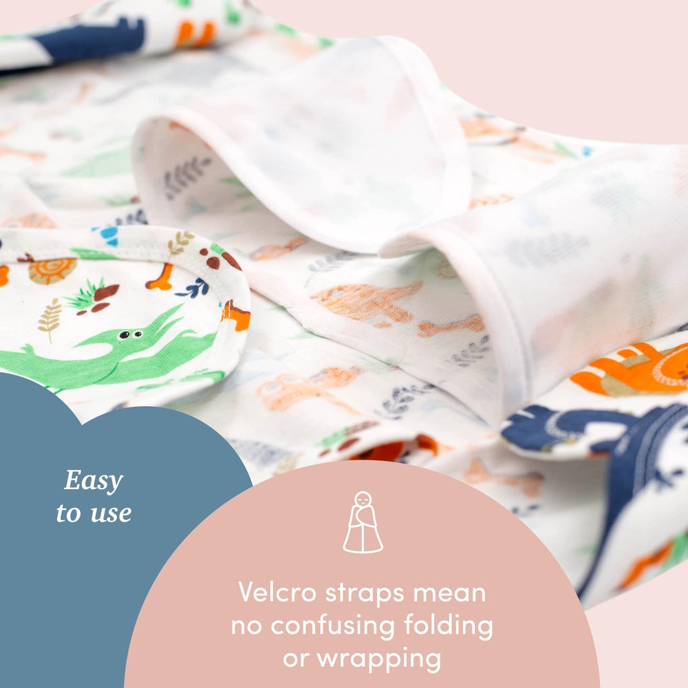 SleepingBaby Zippy Swaddle med-large fit supports growing babies in comfort