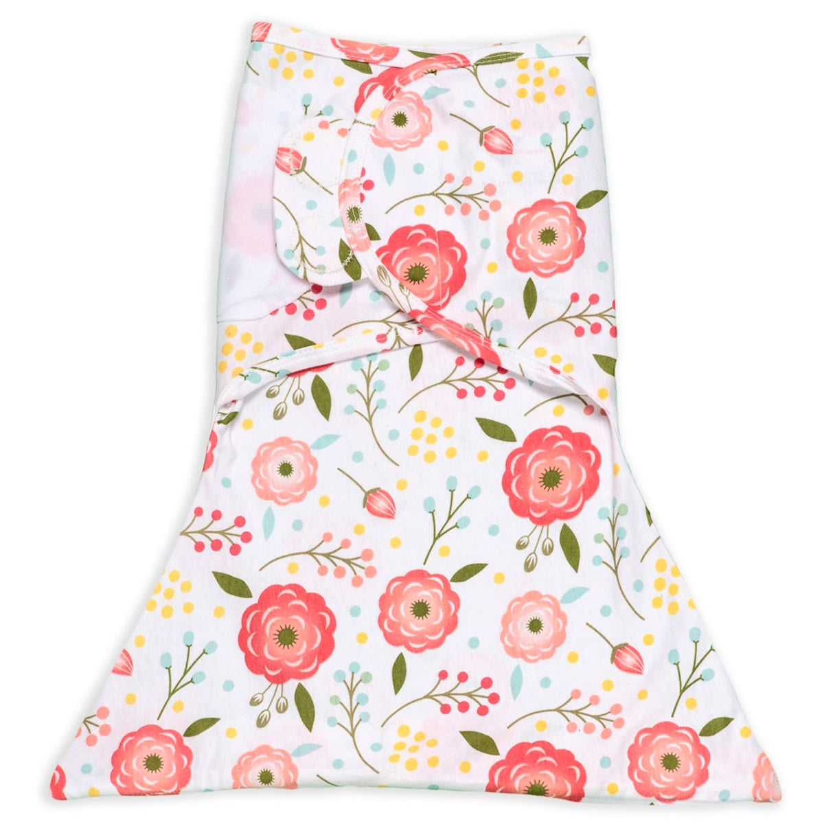 SleepingBaby Zippy Swaddle pink poppy closeup shows soft breathable fabric for cozy naps.