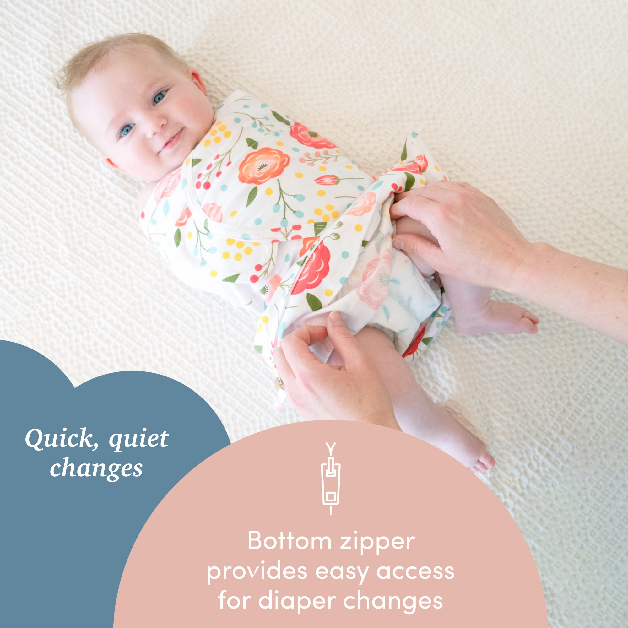 SleepingBaby Zippy Swaddle safe sleep design emphasizes breathable material and motion-friendly confinement.