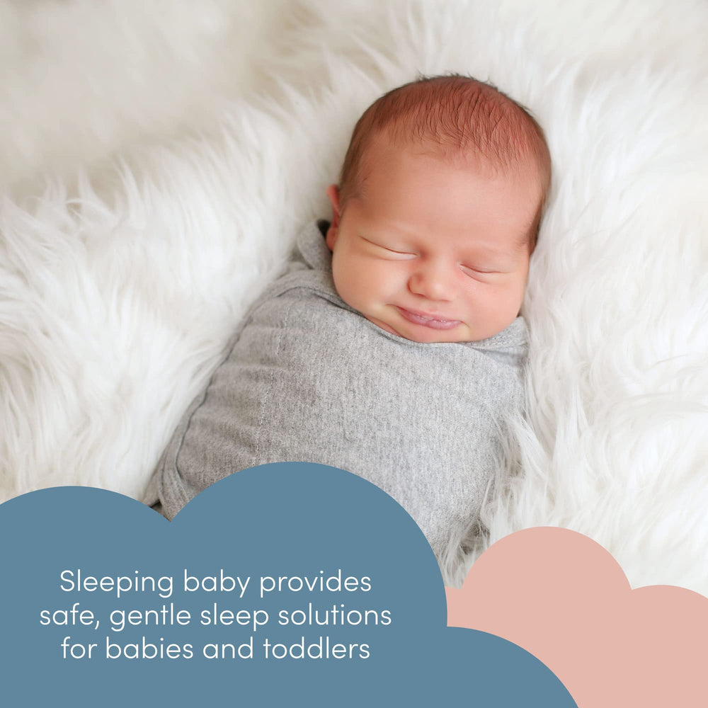 SleepingBaby Zippy Swaddle size tag Small/Medium highlights fit options