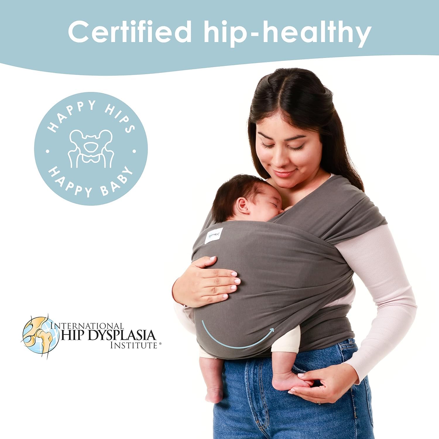 Sleepy Wrap diaper-bag-ready dark gray fits in bags for travel.